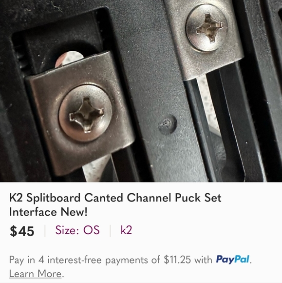 K2 Splitboard Canted Channel Puck Set Interface New! - Picture 4 of 4